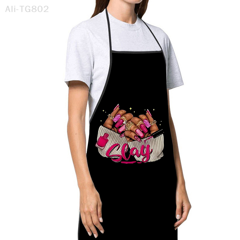 1 Pcs 네일 아트 인쇄 뷰티 주방 여성 앞치마 가정 - Kitchen Baking Unit 리뷰 및 가격