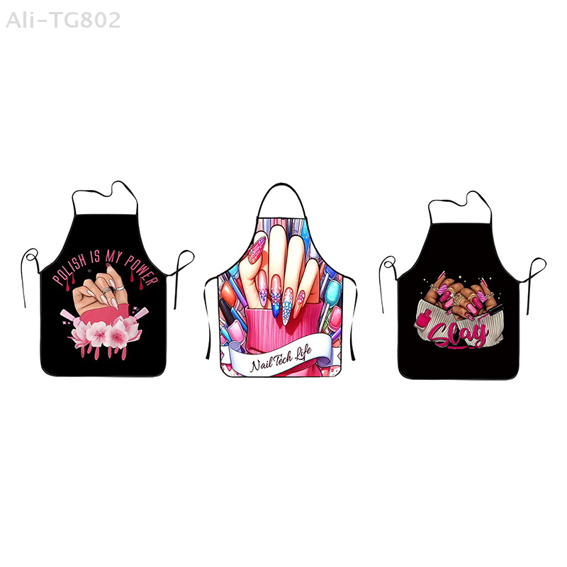 1 Pcs 네일 아트 인쇄 뷰티 주방 여성 앞치마 가정 - Kitchen Baking Unit 리뷰 및 가격