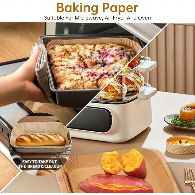 일회용 에어프라이어 라이너 논스틱 유산지 직사각형 갈색 - Kitchen Baking Essentials 리뷰 및 가격