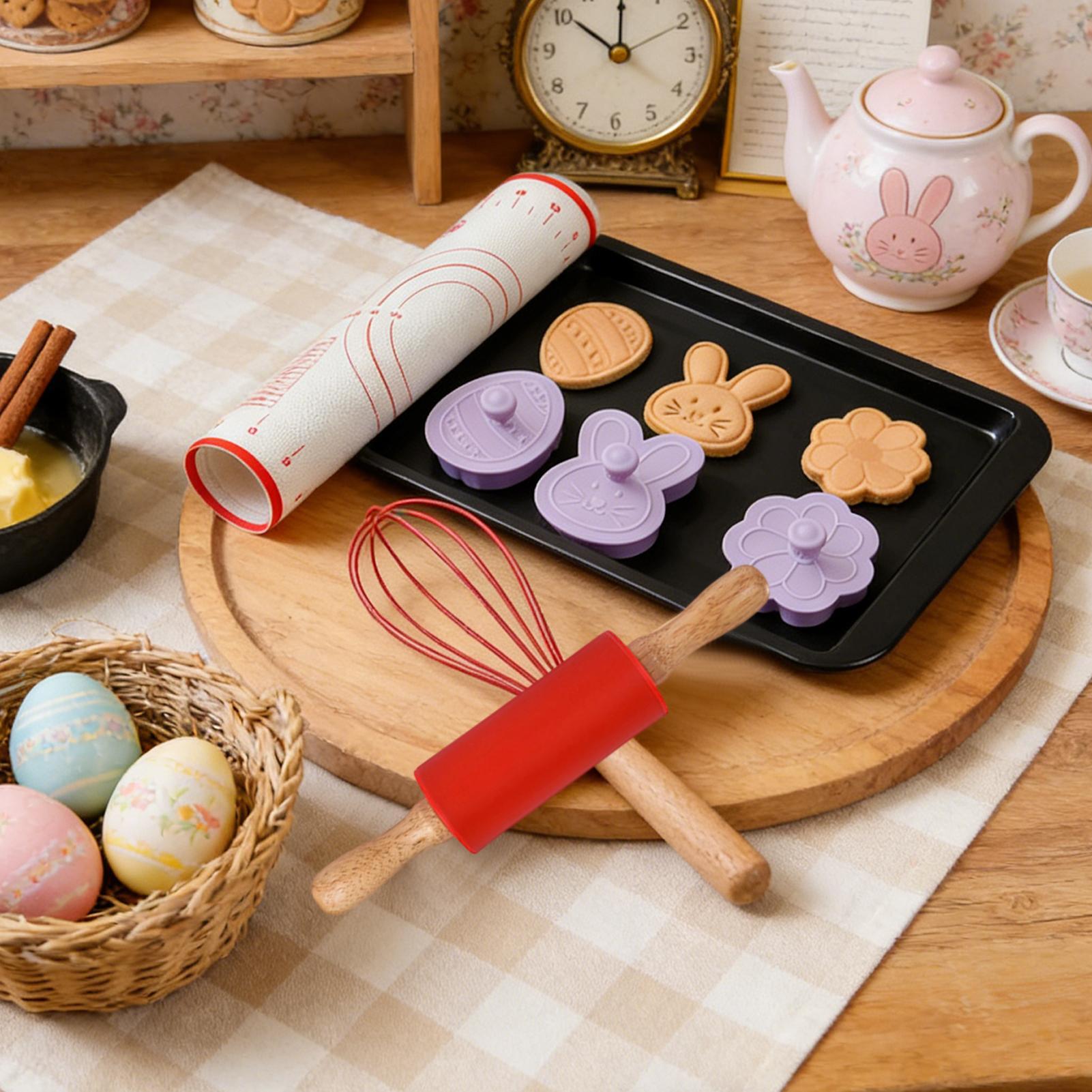 베이킹 롤링핀 부활절 논스틱 반죽 도구 토끼 달걀 디자 - Baking Kitchen Design 리뷰 및 가격