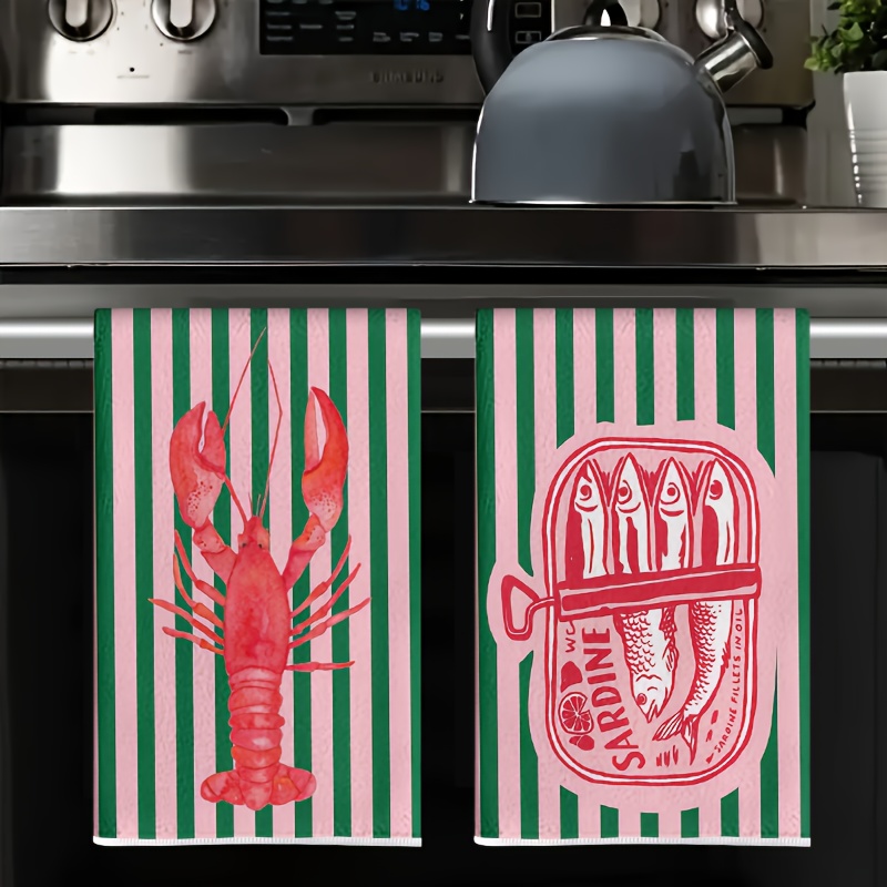 2개, 미국식 레트로 줄무늬 정어리 캔 디자인 주방 타 - Kitchen Baking Essentials 리뷰 및 가격